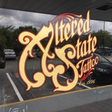 Altered State Tattoo Shop in Boynton Beach FL Front Window View